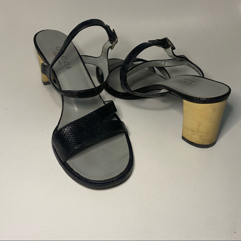 Gucci Black Block Heel Ankle Strap Sandal - Picture 16 of 16